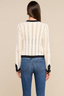 Zephyra Pointelle Knit Cardigan Ivory/ Black