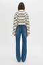 Liat Stripe Crop Polo Top Soft White Stripe