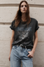 Cade Tee Leo Muse Washed Black