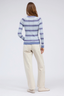 Teresa Rib Stripe Crew Light Blue