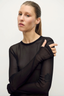 Mesh Long Sleeve Top Black