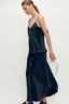 Long Bias Cut Skirt Black