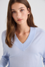 Featherlight Cashmere V-Neck Pale Blue