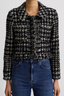 Long Sleeve Mini Jacket Black Houndstooth