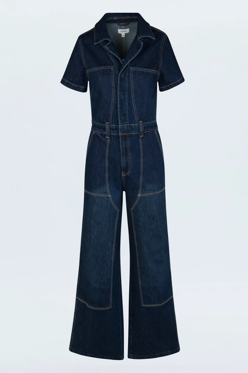 Jacob Short Sleeve Carpenter Jumpsuit Alpine