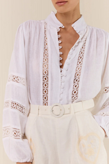 Bella Blouse White Linen