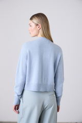 Boxy Cashmere Cardigan Sky