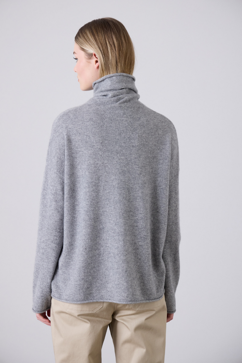 Mara Funnel Neck Grey Marle