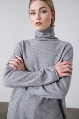 Mara Funnel Neck Grey Marle