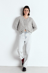 Vitow Cardigan Light Grey Melange