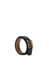 Double-Sided Smooth Leather Belt Black/Tan/Gold