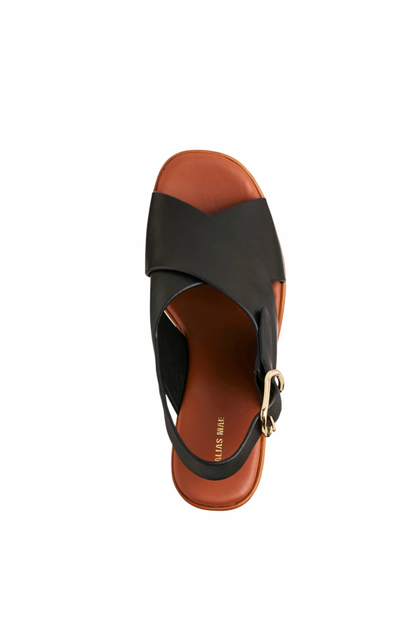 Ophelia Wedge Black Leather