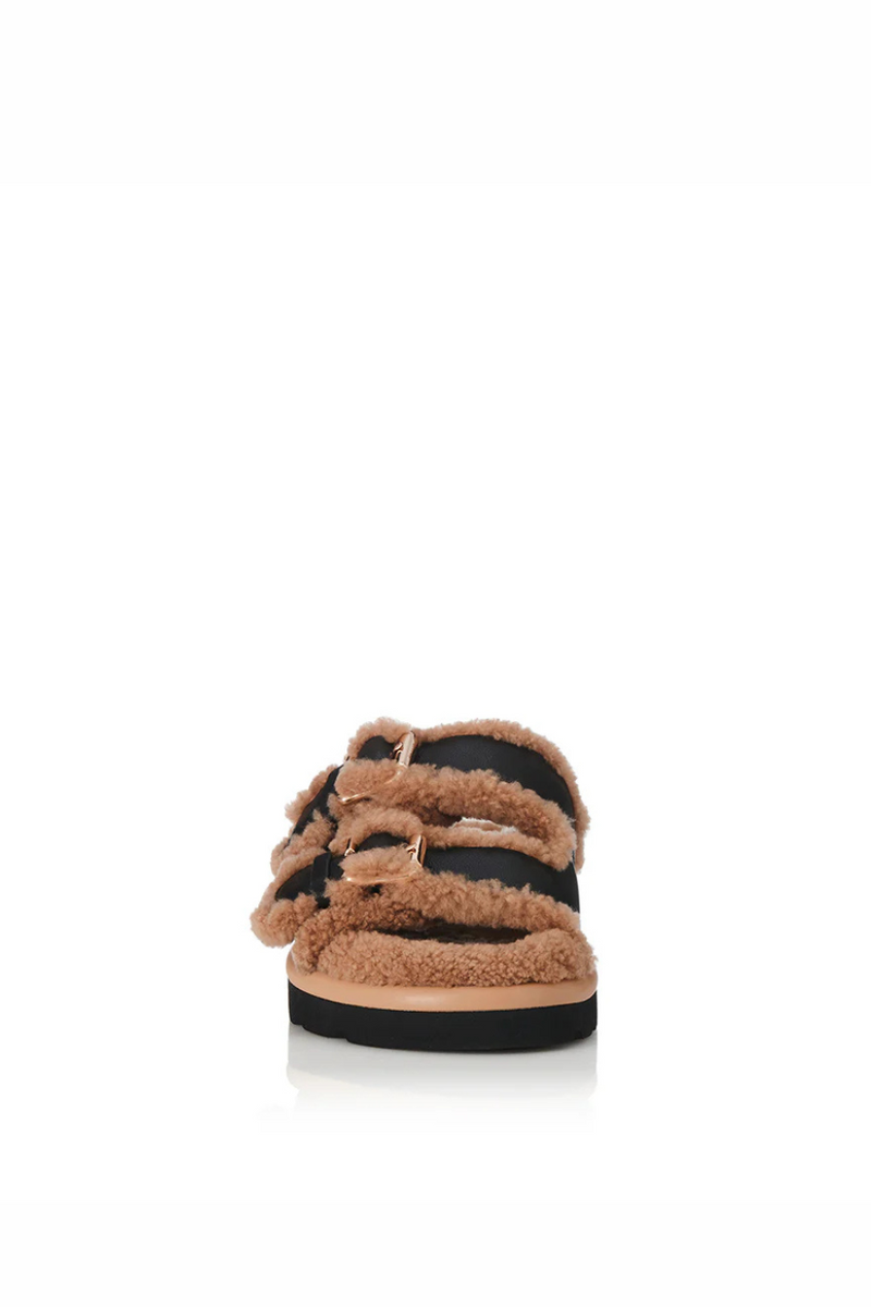 Saint Slide Black Leather/ Shearling