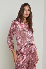 Dani Silk Blouse Mauve Multi French Paisley