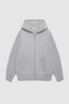 Bond Zip Up Hoodie Framed Monogram Heather Grey