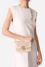 Small Braided Leather Moon Bag Beige/ Ivory