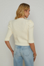 Delilah Cropped Cardigan Vintage White/ Gold Knot