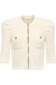 Delilah Cropped Cardigan Vintage White/ Gold Knot