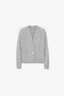 V Neck Pure Cashmere Cardigan Light Grey