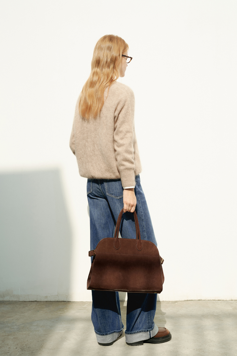 V Neck Cashmere Sweater Raw Velvet Brown