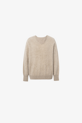 V Neck Cashmere Sweater Raw Velvet Brown