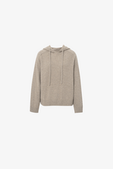 Hooded Knit Raw Velvet Brown