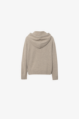 Hooded Knit Raw Velvet Brown