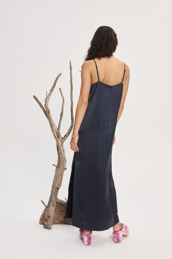 Fontaine Slip Midi Dress Navy