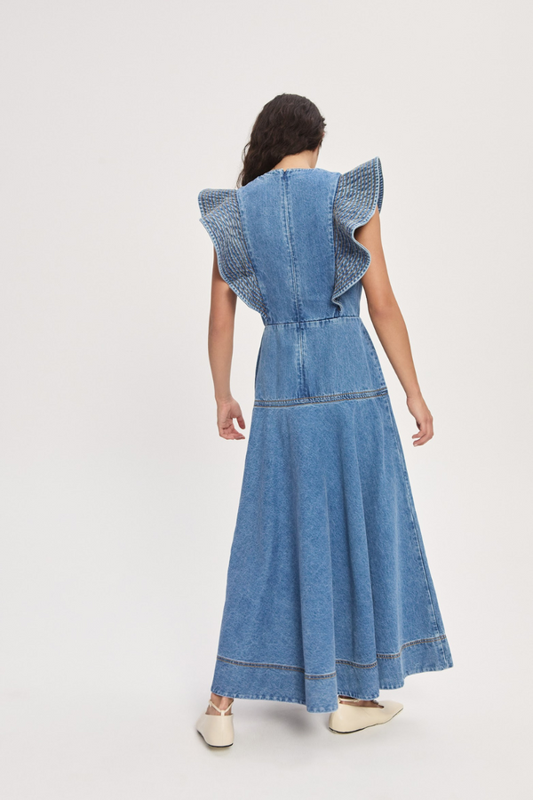 Stephi Denim Midi Dress Light Indigo