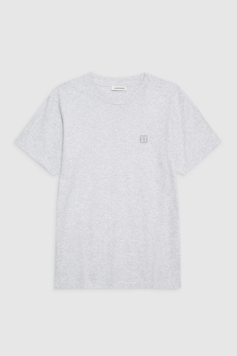 Lili Tee Framed Monogram Heather Grey