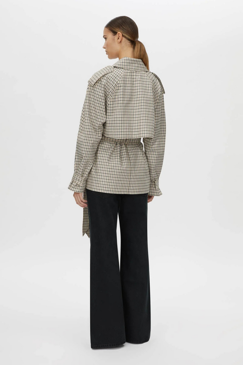 Burdock Check Trench Jacket Birch Check