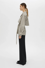 Burdock Check Trench Jacket Birch Check