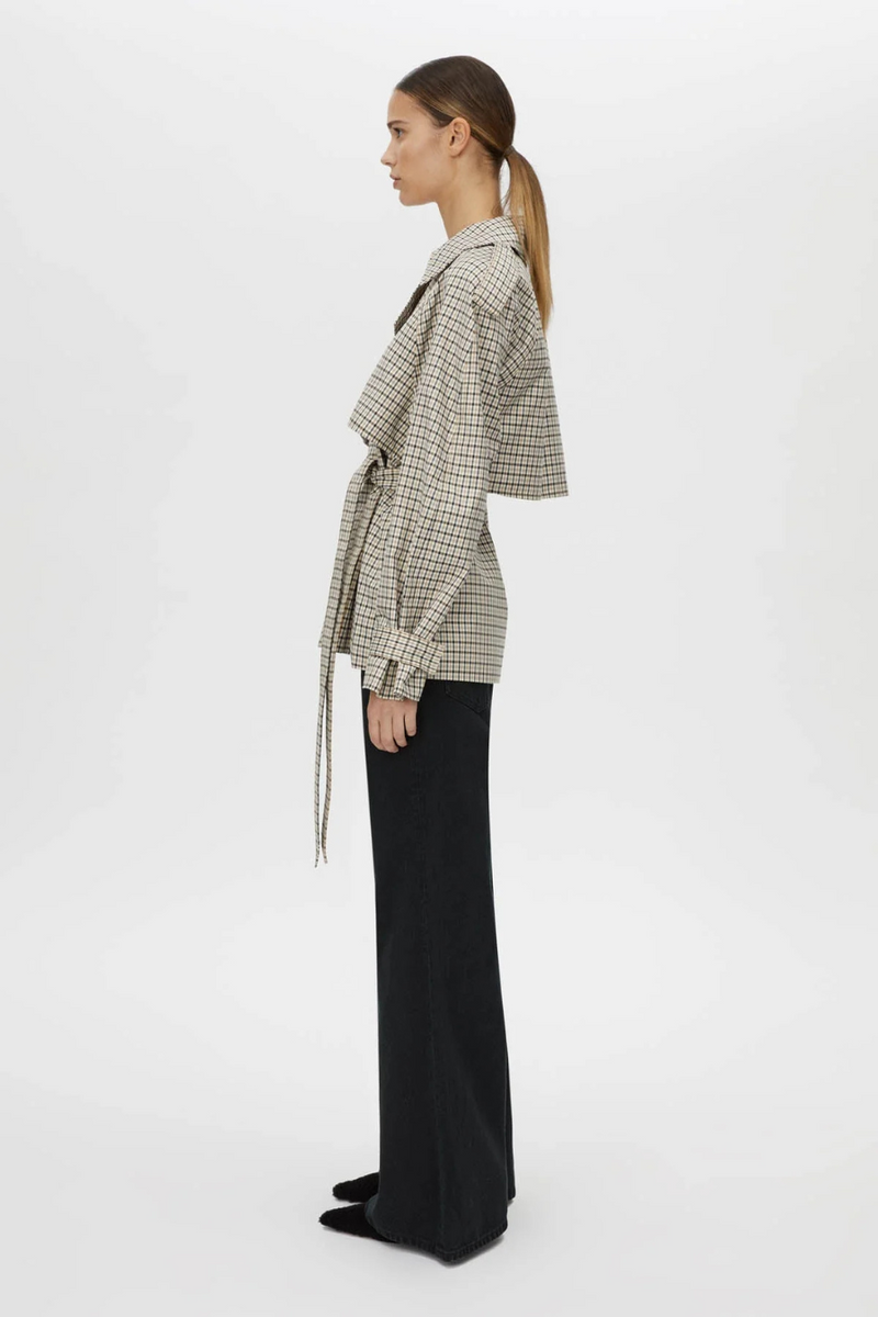 Burdock Check Trench Jacket Birch Check