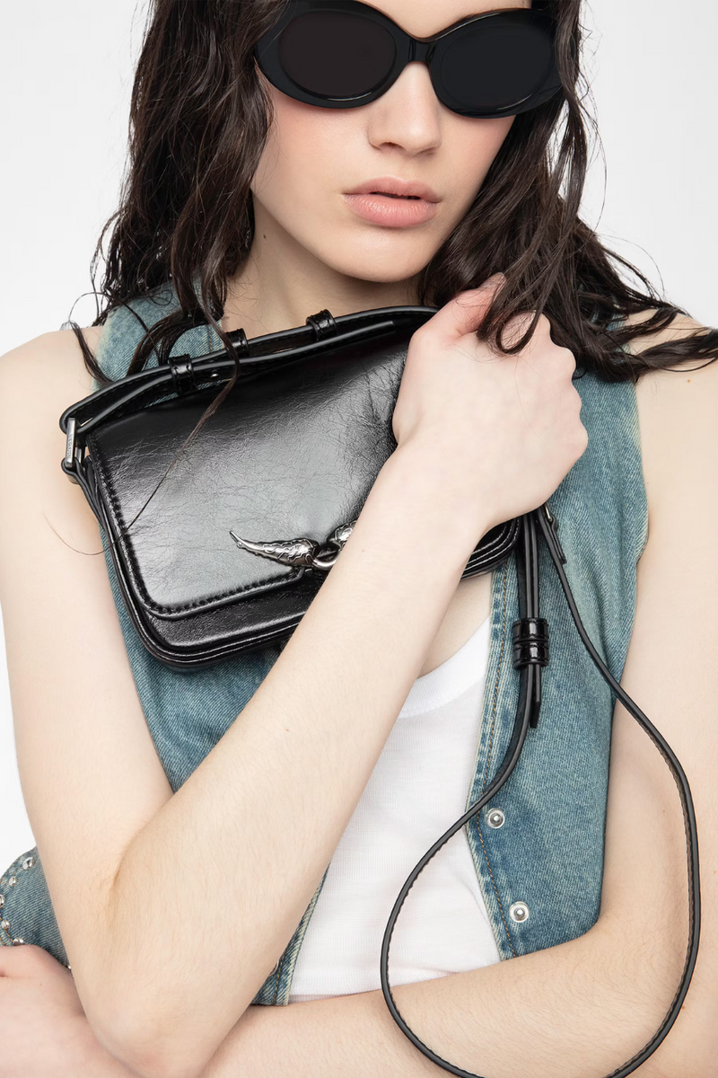 Le Zazi Vintage Patent Bag Black