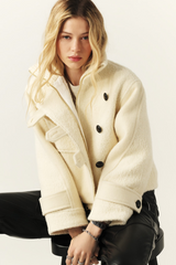 Dora Short Coat Ecru