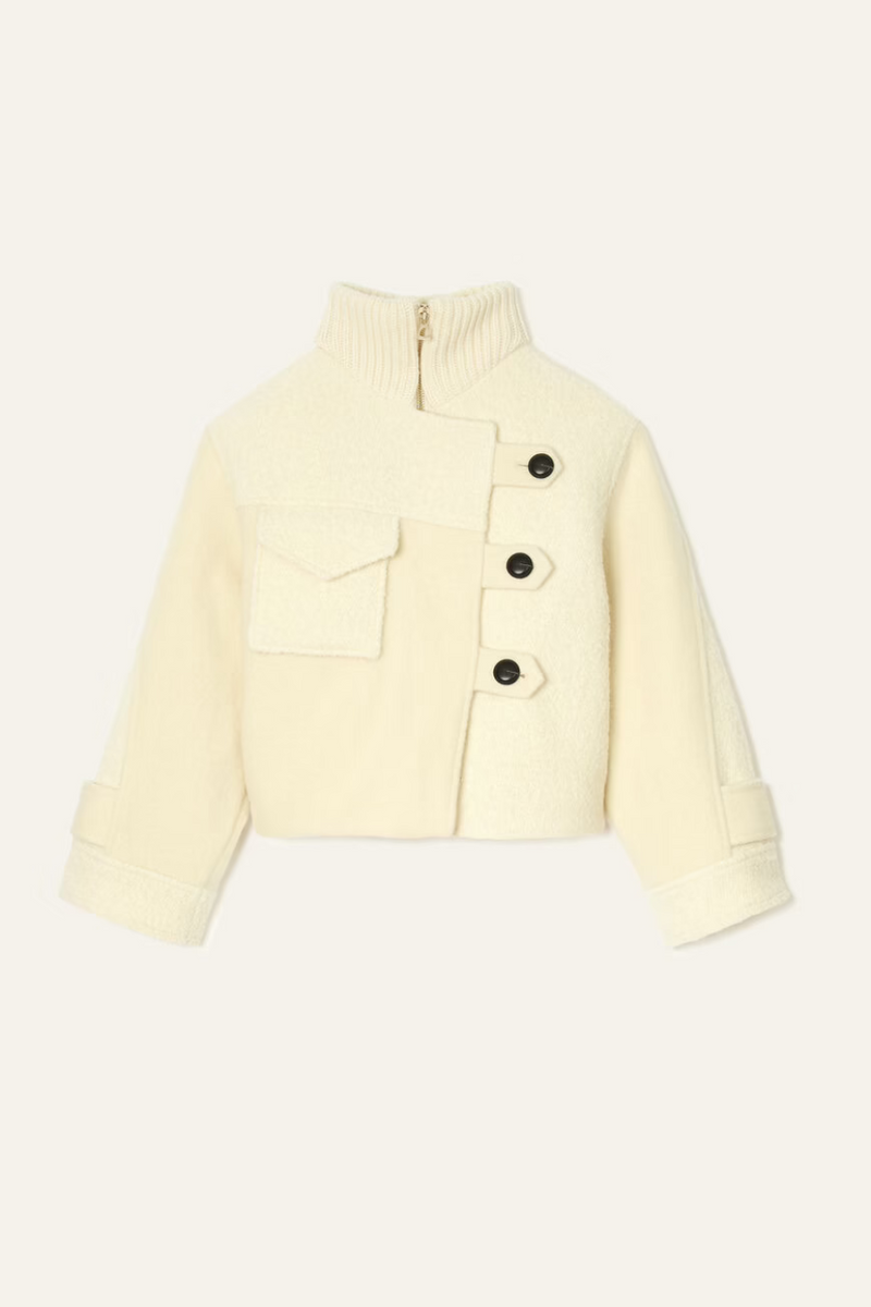 Dora Short Coat Ecru
