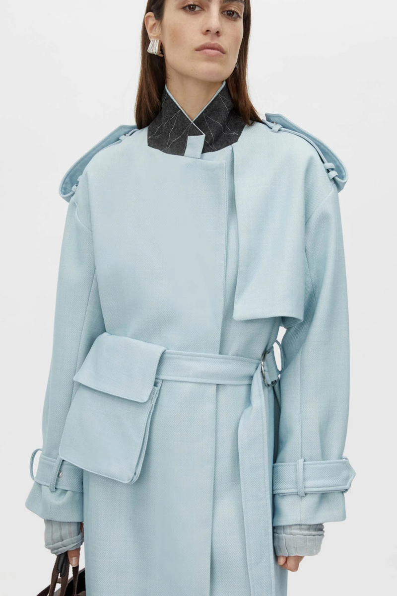 Gehry Trench Coat Chalky Blue