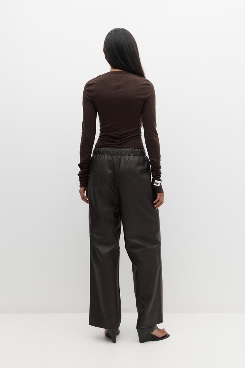 Merino Ruched LS Tee Balsamic