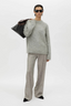 Meier Brushed Alpaca Knit Sweater Grey Melange
