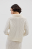 Heart Cable Button Neck Cream
