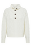 Heart Cable Button Neck Cream