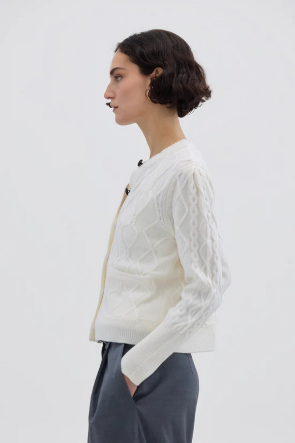 Heart Cable Cardi Cream