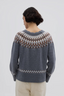 Fair Isle Wool Sweater Grey, Walnut, Cream