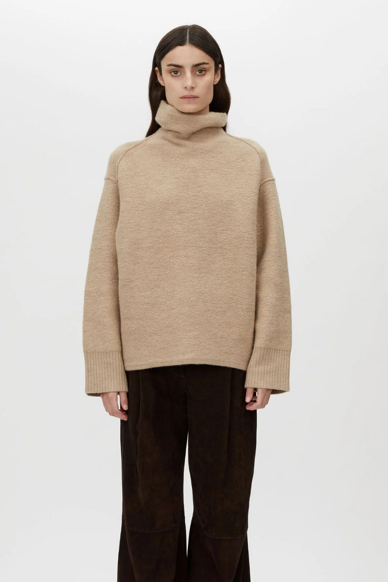 Rohan Knit Funnel Neck Sweater Oatmeal Melange