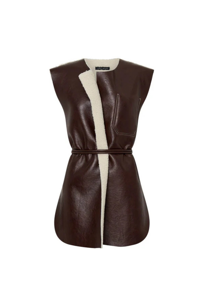 Oswald Reversible Shearling Vest Chicory