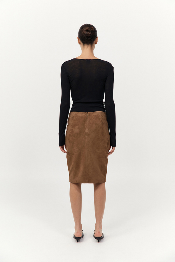 Baby Wool Wrap Top Black