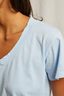 Hendrix Cotton Boxy V Neck Tee Sky Blue