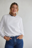 Ziggy Cotton Fleece Crew White