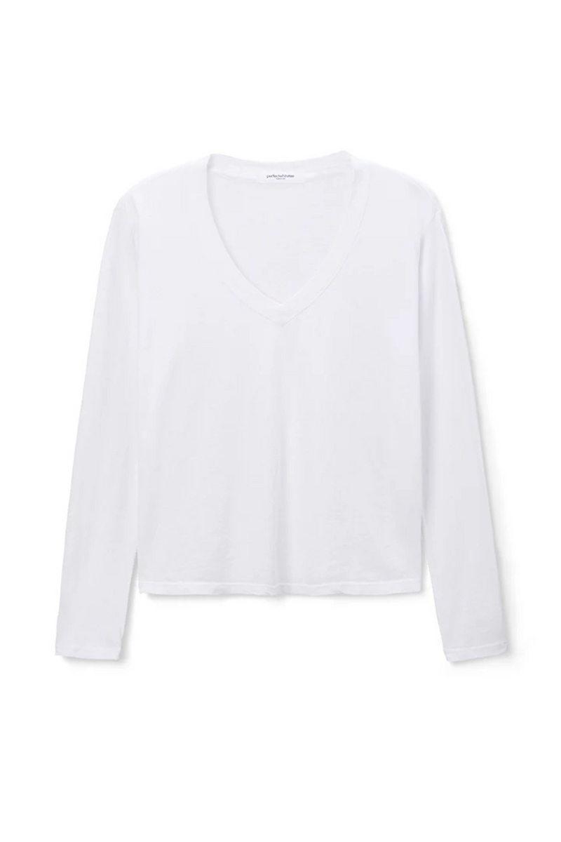 Jimi Long Sleeve V-Neck White
