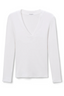 Viola V-Neck Rib Long Sleeve White